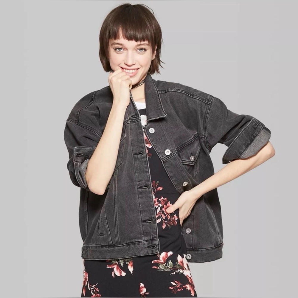 Wild Fable Charcoal Denim Jacket Size X-Small